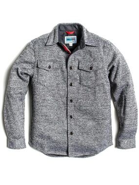Huckberry Gray Marled Button-Down Shirt Jacket